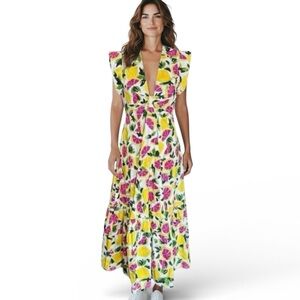 STEVE MADDEN Lemon and Grapefruit Print Cotton Dress